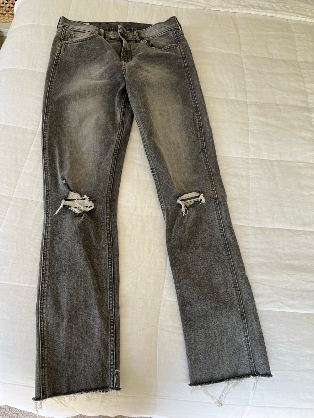 GAP Women's Distressed Washed Black Jeans